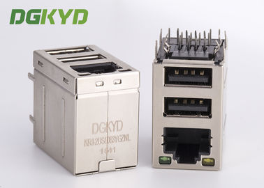 Staplungs-Steckfassung RJ45 über Doppelplattform USB-Verbindungsstück kombiniertes rj45 mit Transformator 100Mb