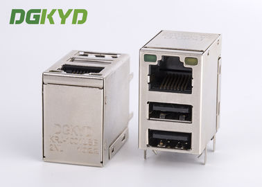 Abgeschirmter Vorsprung herauf Magnetics RJ45 cat6 1000BASE Verbindungsstück mit doppeltem HAFEN USBs 2,0