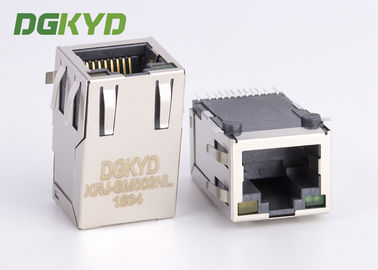 Asphaltieren Sie abgeschirmte Verbindungsstück SMTs CAT5 rj45 PWB-RJ45 magnetische Steckfassung, G/Y LED