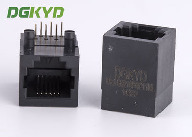 PBT Telefon-Sockel der schwarzer einzelner Hafen-rechtwinkliger 6 der Stift6 Kontakt-RJ11 Jack
