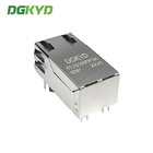 DGKYD411Q199DF5A1DP 6U RJ45 Network Connector Single Port POE+ Filter With Light Strip Shield PBT 12PIN