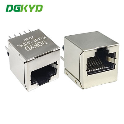 1000 Base-T ethernet connector Magnetic module, vertical insertion, metal shielded