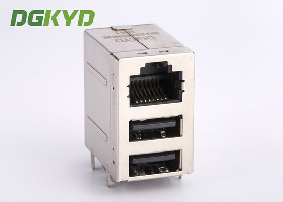CAT 5e Magnetic RJ45 Jack With Dual Deck USB A Type Combo 2X1 RJ45 + 2 USB