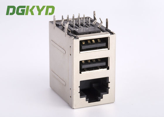 CAT 5e Magnetic RJ45 Jack With Dual Deck USB A Type Combo 2X1 RJ45 + 2 USB