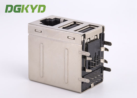 CAT 5e Magnetic RJ45 Jack With Dual Deck USB A Type Combo 2X1 RJ45 + 2 USB