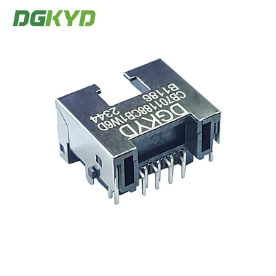 Low Profile Rj45 Female Connector DIP Sink Plate 7.0 8P8C Inline DGKYDCB7011188CB1W6DB1186
