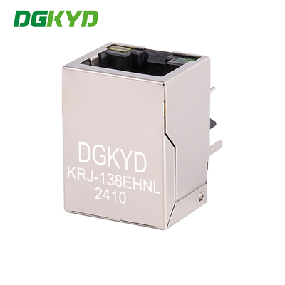 KRJ-138EHNL 8p8c Network 100 Megabit Cat6 RJ45 Connector With Internal Magnetics , Registered Jack