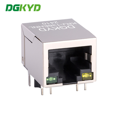 KRJ-138EHNL 8p8c Network 100 Megabit Cat6 RJ45 Connector With Internal Magnetics , Registered Jack