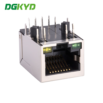 KRJ-138EHNL 8p8c Network 100 Megabit Cat6 RJ45 Connector With Internal Magnetics , Registered Jack