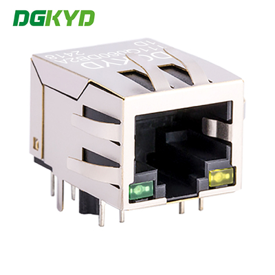 Single port RJ45 connector with 90 degree side plug gigabit network connector DGKYD111Q060DB2A1D