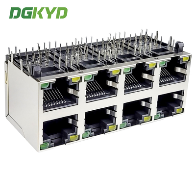 RJ45 Connector 2X4 With Light Strip Shielded Mesh Socket Modular Socket DGKYD59212488AB1A1DY1E022