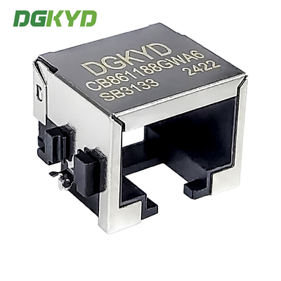 RJ45 Connector 1X1 8P8C Sinking Plate 8.6 3U Interface RJ45 SMD Connector DGKYDCB861188GWA6SB3133