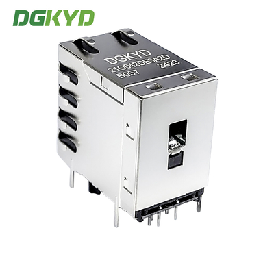2X1RJ45 Gigabit Dual Port Network Connector Shielded Light Socket DGKYD21Q042DE3A2DB057