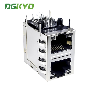 2X1RJ45 Gigabit Dual Port Network Connector Shielded Light Socket DGKYD21Q042DE3A2DB057