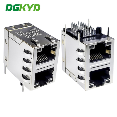 2X1RJ45 Gigabit Dual Port Network Connector Shielded Light Socket DGKYD21Q042DE3A2DB057