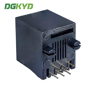 RJ12 Ethernet connector 1X1 6P6C earless left buckle fully plastic DGKYD5222L1166IWA1DY4