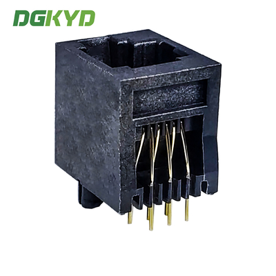 RJ12 Ethernet connector 1X1 6P6C earless left buckle fully plastic DGKYD5222L1166IWA1DY4