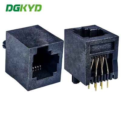 RJ12 Ethernet connector 1X1 6P6C earless left buckle fully plastic DGKYD5222L1166IWA1DY4