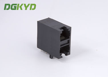 Customized PBT Black 2x1 Dual Deck 2 Port 6p6c Rj12 Phone Jack