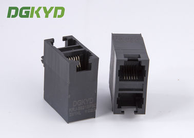 Customized PBT Black 2x1 Dual Deck 2 Port 6p6c Rj12 Phone Jack