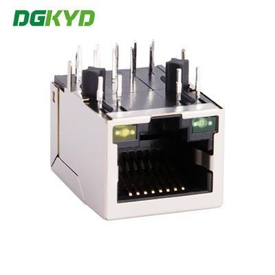 RJ45 Single Ports Gigabit RJ45 Network Interface With LED Light And PIN Pin Flush 4.06 DGKYD111Q068AB2A1D