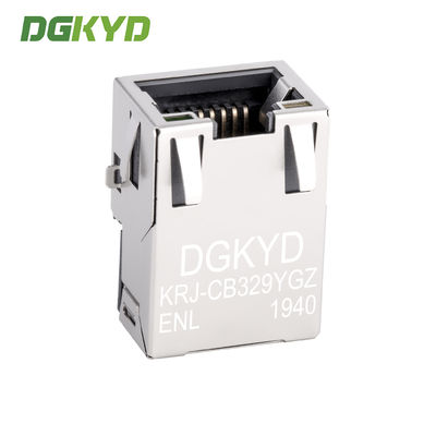 SIngle Port Tab Up Gold Plate RJ45 Ethernet Connector SMD Cat6 Cable Rj45 Extra Low Frofile KRJ-CB329YGZENL