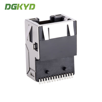 SIngle Port Tab Up Gold Plate RJ45 Ethernet Connector SMD Cat6 Cable Rj45 Extra Low Frofile KRJ-CB329YGZENL