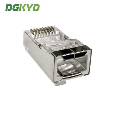RJ45 8P8C Crystal Headband Shielded Copper Shell RJ45 Male Head DGKYDRJ451188F1A1Y1W041