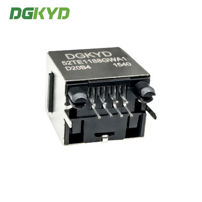RJ45 vertical with ear mesh port, no light, shielded feet, 4.24mm DGKYD52TE1188GWA1D20B4