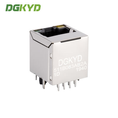 10/100 BASE 180 degree Rj45 Lan Jack vetical insertion ethernet connector factory DGKYD511B083AB2A1D