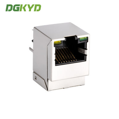 Custom 180 degree top insertion gigabit ethernet RJ45 Receptacle connector for IoT  DGKYD511Q009AC1A1D068
