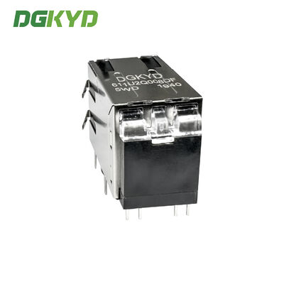 RJ45+USB2.0 network connector with light and shielding interface socket DGKYD611U2Q008DF5WD