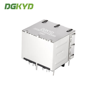 RJ45 Connector Modular Jack with Internal Magnetics 2X2 Port Configuration CAT6 Compatible