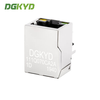 Industrial-grade Gigabit RJ45 Connector with Shielded Housing and LED Indicator