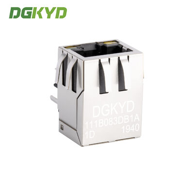 100Mbps RJ45 Connector with Integrated Transformer and Shielded Housing for Network Interface