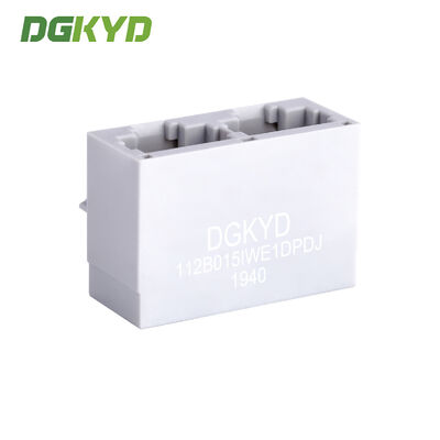 1X2 Port Configuration RJ45 PCB Connector with Gold Plating 6u and Right Angle PCB Mount for Communication