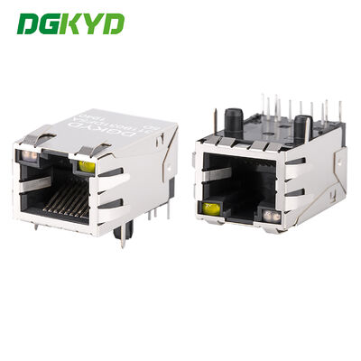 PA66 RJ45 Connector 25.8mm RJ45 Jack with 6U Gold Plating Shielded PCB Ethernet Connector