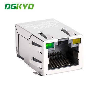 SMT Single Port RJ45 Shielded Connector with LED Metal Shielded RJ45 Modular Jack