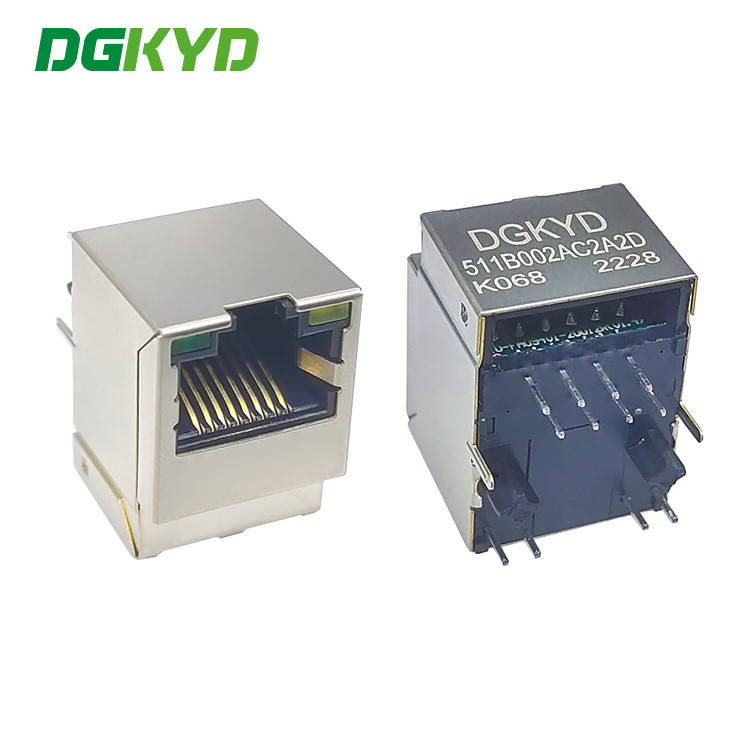 DGKYD511B002AC2A2DK068 180 Degree Vertical RJ45 Network Connector With Notch