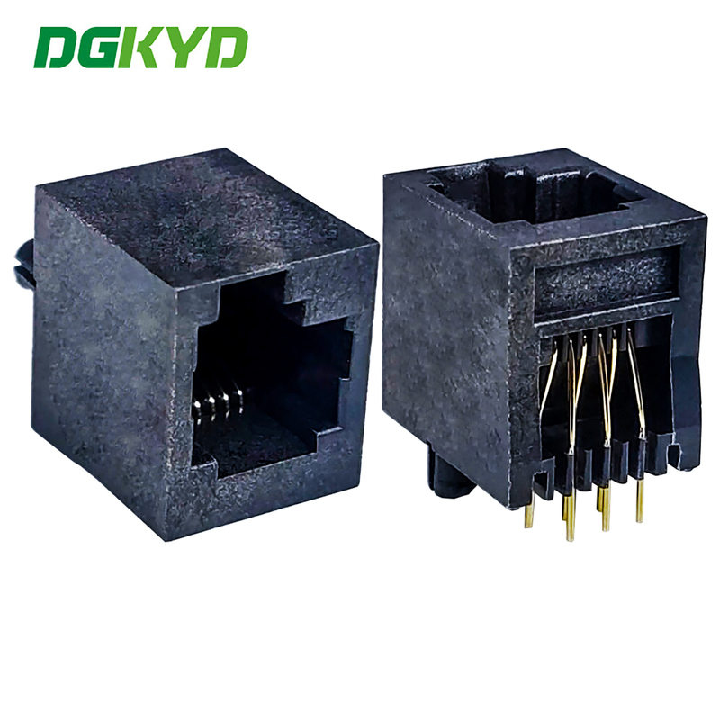 RJ12 Ethernet connector 1X1 6P6C earless left buckle fully plastic DGKYD5222L1166IWA1DY4