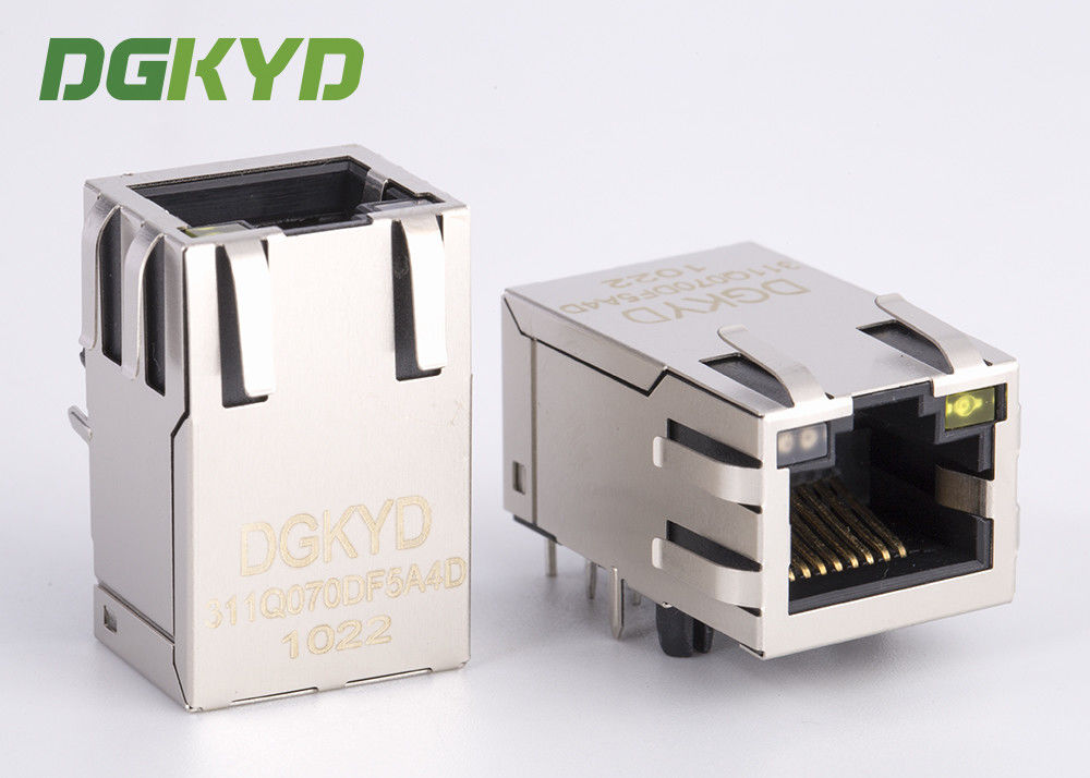 25.4mm Integrated Ethernet RJ45 Connector 1000Mb Transformer Rj45 Jack Cat6 W Led