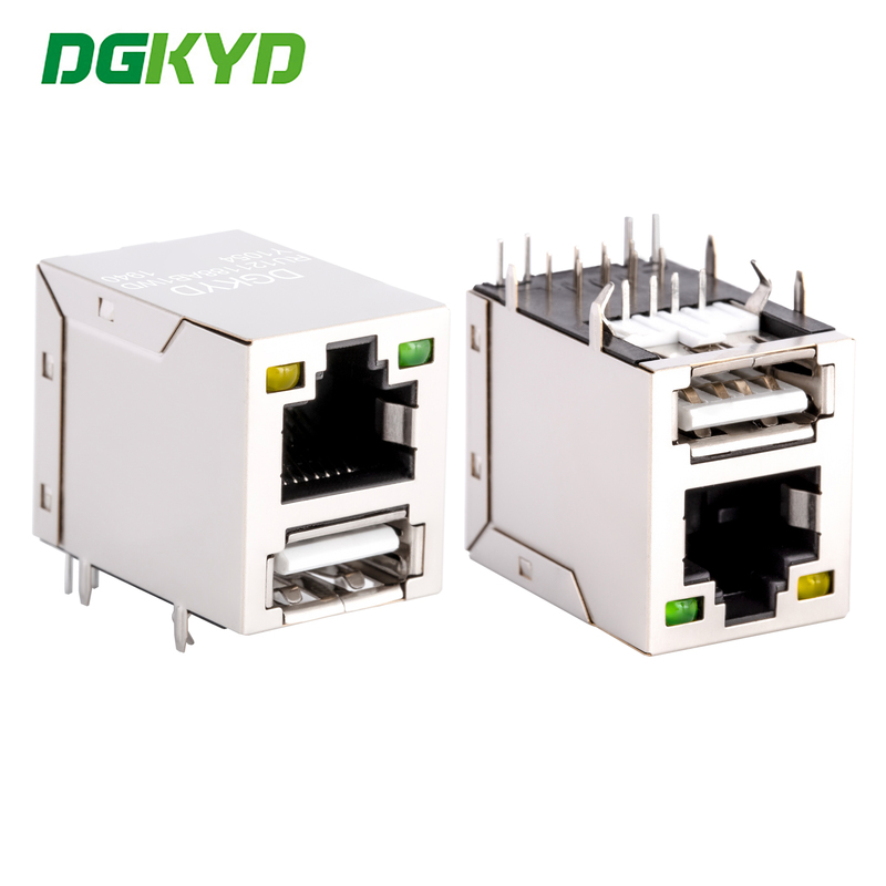 RJ45 with USB 2.0 socket, shielded with light, without filter DGKYDRU121188AB1WDY1054