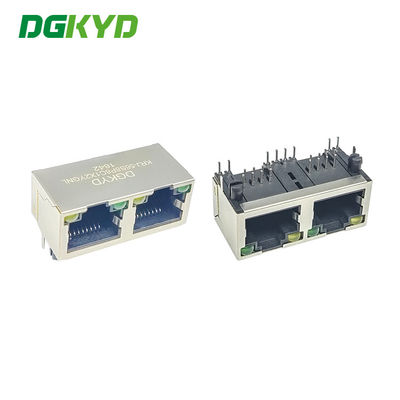 KRJ-56S8P8C1X2YGNL mechanisch gekuppelte 2 Port-RJ45 Ethernet Jack Combo 100base Tx Rj 45 1 x 2