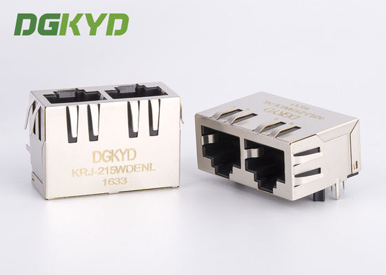Magnetisches modulares Jack Cat 5e Rj45 Trapezfehlerverbindungsstück Tab Down Ganged Double Ports
