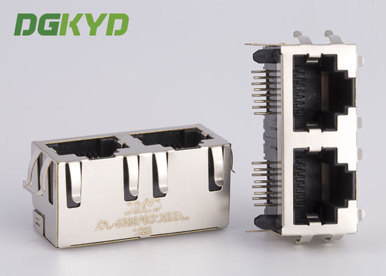 KRJ - Metall 56S8P8C1X2ENL schirmte 2 Port-Rj45 weiblichen Jack No LED Tab Up ab