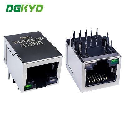 RJ45-Netzwerkoberfläche mit LED-Licht Gigabit-Ethernet-Anschluss horizontale Steckdose KRJ-329GGONL