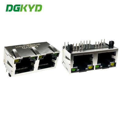 RJ45 Horizontale Schnittstelle 8P8C mit Licht, Abschirmfeder, rundem Nadelnetzanschluss DGKYD561288DB1A1DY1
