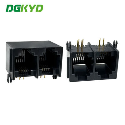 RJ11 Ethernet-Port-Steckverbinder 1X2 mit Ohr-Schnittstelle 6P6C DGKYD5523E1266IWA1DY4