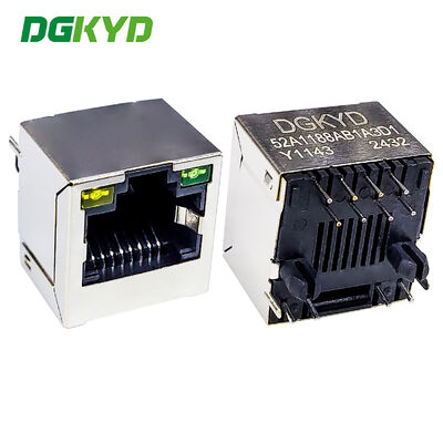 RJ45 ohne Transformator Netzwerkanschlussbuchse 8P8C mit LED Direktstecker vertikal RJ45 DGKYD52A1188AB1A3D1Y1143