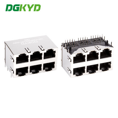 DGKYD59212388HWA1DY1A062 RJ45 Mehrfachanschluss geschützter Stecker ohne Licht 8P8C Ethernet-Steckdose ohne Isolierfeder